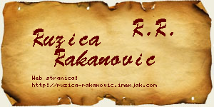 Ružica Rakanović vizit kartica